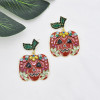 E-5931  Fashion Halloween Earrings 925 Silver Earrings Colorful Pumpkin Halloween Earrings Women Jewelry
