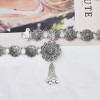 N-7426  Boho Vintage Silver Tassel Bells Body Chain for Women Indian Ethnic Dance Waist Chain