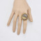 R-1535  Bohemian Vintage Golden Color Woven Cloth Adjustable Finger Ring Women Gypsy Jewelry
