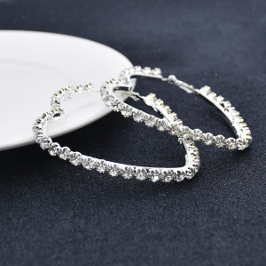 E-5938  Big Simple Heart Metal Diamond Drop Dangle Earring for Woman Party Earring