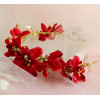 F-0811 Korean bridal hair accessories hair bands hair bands red flower heads wedding flowers wedding Hair accessories