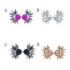 E-5939 Fashion colorful Diamond series Personalized drop-shaped glass radial rhinestone earrings female Jewelry Gift