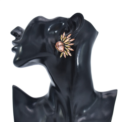 E-5939  Fashion colorful Diamond series Personalized drop-shaped glass radial rhinestone earrings female Jewelry Gift