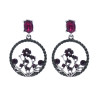 E-5943  Vintage Leaf Flower Crystal Rhinestone Drop Earrings for Women Bridal Wedding Party Jewelry Gift
