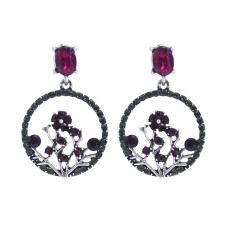 E-5943  Vintage Leaf Flower Crystal Rhinestone Drop Earrings for Women Bridal Wedding Party Jewelry Gift