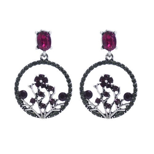 E-5943  Vintage Leaf Flower Crystal Rhinestone Drop Earrings for Women Bridal Wedding Party Jewelry Gift