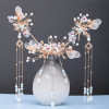 F-0813  Hanfu headdress hairpin comb earrings set dragonfly tassel hair accessories handmade antique accessories Jewelry set