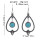 E-5945 Vintage Ethnic Carved heart green stone turquoise tassel earrings Gypsy Jewelry