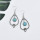 E-5945 Vintage Ethnic Carved heart green stone turquoise tassel earrings Gypsy Jewelry