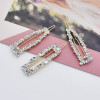 F-0815 3Pcs/Set Full Crystal Rhinestone Geometric Hairpins Hair Clips for Women Girl Holiday Party Hair Accessories
