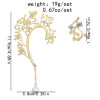 E-5948  Fashion Asymmetric earrings leaves crystal pearl tassel ear clip ear studs For Women Jewelry gift