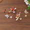 F-0818  Vintage Red Pearl Crystal Butterfly Star Hairpins Hair Combs Earring Sets for Bridal Wedding Hair Accessories