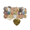 B-1089  3Pcs/Set Bohemian Acrylic Stone Heart Charms Statement Bracelets&Bangles for Women Party Jewelry Gift