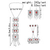 N-7434 Vintage Silver Metal Red Stone Necklace Bracelet Earrings Sets for Women Bohemian Gypsy Party Jewelry Sets