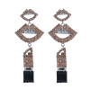 E-5951 Vintage mouth rhinestone drop earrings bridal wedding party gift women jewelry