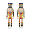 E-5953 Creative Cartoon Nutcracker Enamel Earrings for Women Girls Pearl Dangle Earrings Christmas Jewelry Gift