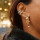 E-5953 Creative Cartoon Nutcracker Enamel Earrings for Women Girls Pearl Dangle Earrings Christmas Jewelry Gift