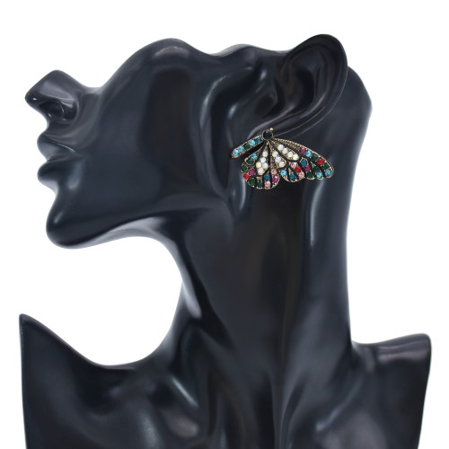 E-5955 Trendy Fashion Color Butterfly Rhinestone Earrings Party Gift Women Jewelry