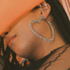E-5938  Big Simple Heart Metal Diamond Drop Dangle Earring for Woman Party Earring