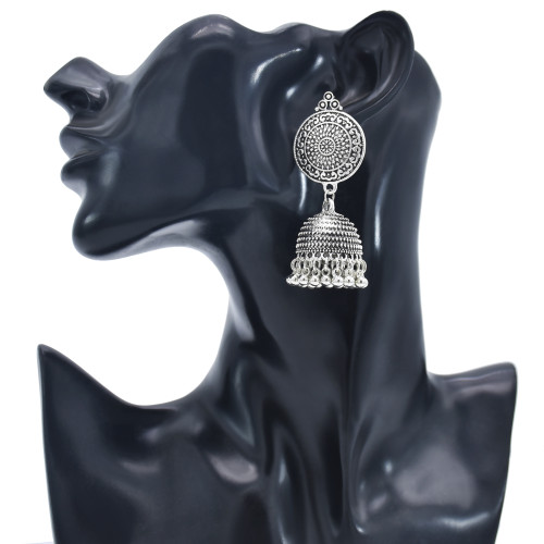 E-5958 Vintage Indian Jhumka Earrings for Women Bohemian Gold Silver Metal Bells Tassel Earring Gypsy Party Jewelry Gift