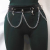 N-7436 Leather Body Harness Chain Belt Sexy black Body Chain women Straps Girls rave waist Jewelry Fashion Accessory