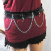 N-7436 Leather Body Harness Chain Belt Sexy black Body Chain women Straps Girls rave waist Jewelry Fashion Accessory