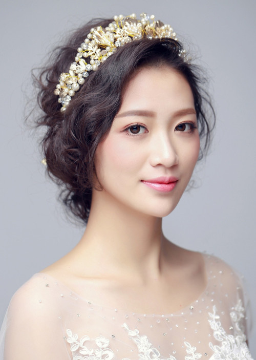 F-0825 Fashion Bridal European Crown Baroque Pearl Rhinestone Hair Accessories Bridal Dress Accessories Handmade Bridal Headwear