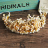 F-0825 Fashion Bridal European Crown Baroque Pearl Rhinestone Hair Accessories Bridal Dress Accessories Handmade Bridal Headwear