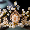 F-0825 Fashion Bridal European Crown Baroque Pearl Rhinestone Hair Accessories Bridal Dress Accessories Handmade Bridal Headwear