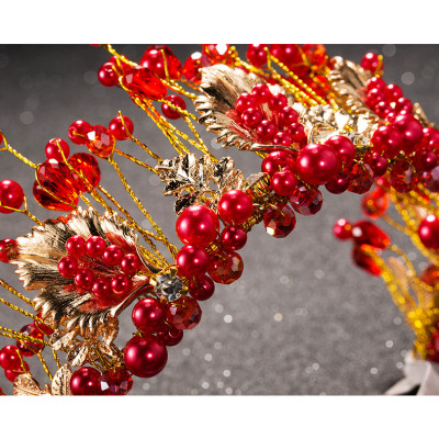 F-0825 Fashion Bridal European Crown Baroque Pearl Rhinestone Hair Accessories Bridal Dress Accessories Handmade Bridal Headwear