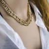 N-7438 Fashion Punk Style Double layer Alloy Choker Necklaces for Women Layered Thick Chain Necklace