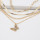 N-7440 Fashion Gold Rhinestone Butterfly Pendant  Necklace for Women Multi-layer Snake Chain Choker Necklaces