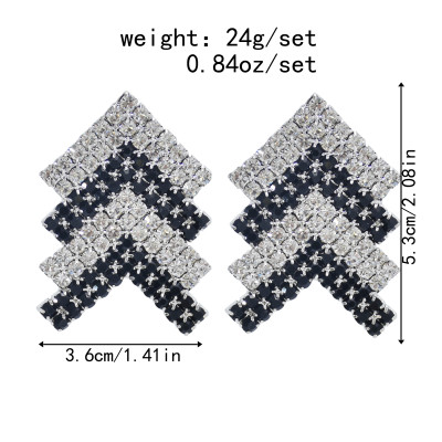 E-5962 Creative colorful crystal V shape drop Earrings for Women Girls stud Earrings Christmas Jewelry Gift