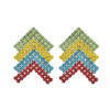 E-5962 Creative colorful crystal V shape drop Earrings for Women Girls stud Earrings Christmas Jewelry Gift