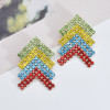 E-5962 Creative colorful crystal V shape drop Earrings for Women Girls stud Earrings Christmas Jewelry Gift