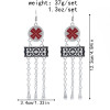 E-5961 Bohemian Vintage Silver Metal Long Tassel Drop Dangle Earring Gypsy Tribal Festival Party Jewelry Gift
