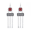 E-5961 Bohemian Vintage Silver Metal Long Tassel Drop Dangle Earring Gypsy Tribal Festival Party Jewelry Gift