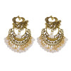 E-5964 Bohemian Retro Gold Beaded Tassel Dangle Earring for Women  Indian Gypsy Peacock  Drop  Earrings