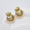 E-5964 Bohemian Retro Gold Beaded Tassel Dangle Earring for Women  Indian Gypsy Peacock  Drop  Earrings
