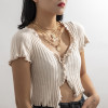 N-7445 Multi-layer Letter Pendant Choker Necklace for Women Gold Silver Snake Thick Chain Necklaces