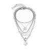 N-7445 Multi-layer Letter Pendant Choker Necklace for Women Gold Silver Snake Thick Chain Necklaces