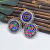 R-1536 Bohemian Vintage silver crystal Adjustable Finger Ring Women Gypsy Jewelry