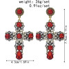 E-5971 Fashion Wedding Jewelry Drop Earrings Renaissance Style Blood Red Crystal Filigree Baroque Cross Earrings