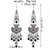 E-5974 Fashion Vintage Wedding Jewelry Drop Earrings Renaissance silver alloy heart Red Crystal tassel Earrings
