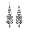 E-5974 Fashion Vintage Wedding Jewelry Drop Earrings Renaissance silver alloy heart Red Crystal tassel Earrings