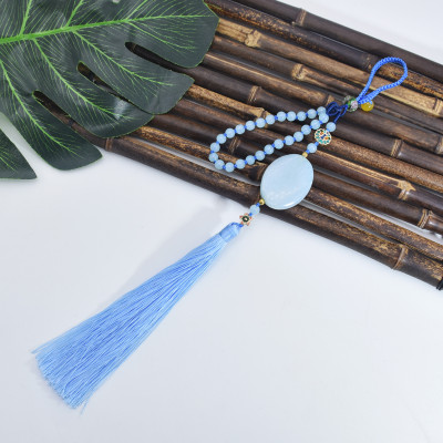 K-0015 Chinese style anti-wrinkle ice silk ear pendant car color four-color ancient style Chinese knot tassel pendant Hanfu Accessories