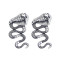 E-5977 Punk Snake Shape Dangle Drop Earrings for Women Vintage Silver Rhinestone Snakes Stud Earrings