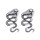 E-5977 Punk Snake Shape Dangle Drop Earrings for Women Vintage Silver Rhinestone Snakes Stud Earrings