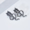 E-5977 Punk Snake Shape Dangle Drop Earrings for Women Vintage Silver Rhinestone Snakes Stud Earrings