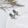 E-5977 Punk Snake Shape Dangle Drop Earrings for Women Vintage Silver Rhinestone Snakes Stud Earrings